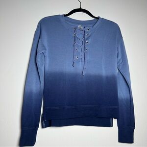 MUDD women’s Sweater Ombre Hoodie Size XS blue light EUC Fall dye tie winter